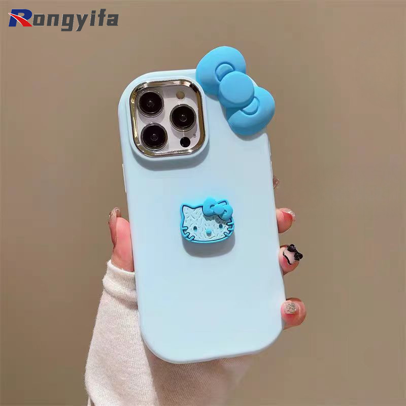 Ốp Điện Thoại Màu Kẹo Hello Kitty 3D Cho OPPO A60 A79 A54 A18 A38 A58 A15 A15S A92 A72 A52 A1K A7 A12 A5S F9 Reno 7 Pro 6 5f 4f 5 4 Lite 6Z 5Z Vỏ Hoạt Hình Nơ Dễ Thương Bìa mềm