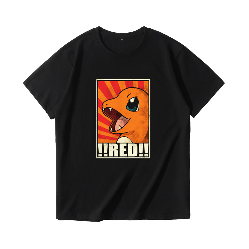 Áo thun ngắn tay Pokemon Pikachu Squirtle Charmander Anime dành cho trẻ em ngoại hình hợp thời trang
