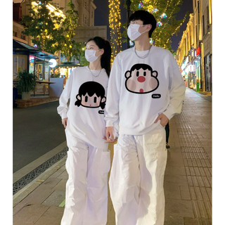 Thu Đông 2025 plus Lông Cừu Dày Cặp Đôi Dài Tay Áo hoodie Nữ Instagram Triều Mặc Áo Len Nam