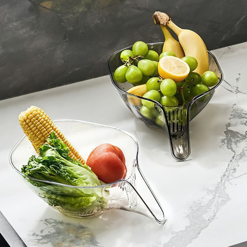 Rổ Nhựa Đựng Trái Cây / salad Đa Năng Sáng Tạo Cho Bồn Rửa Nhà Bếp