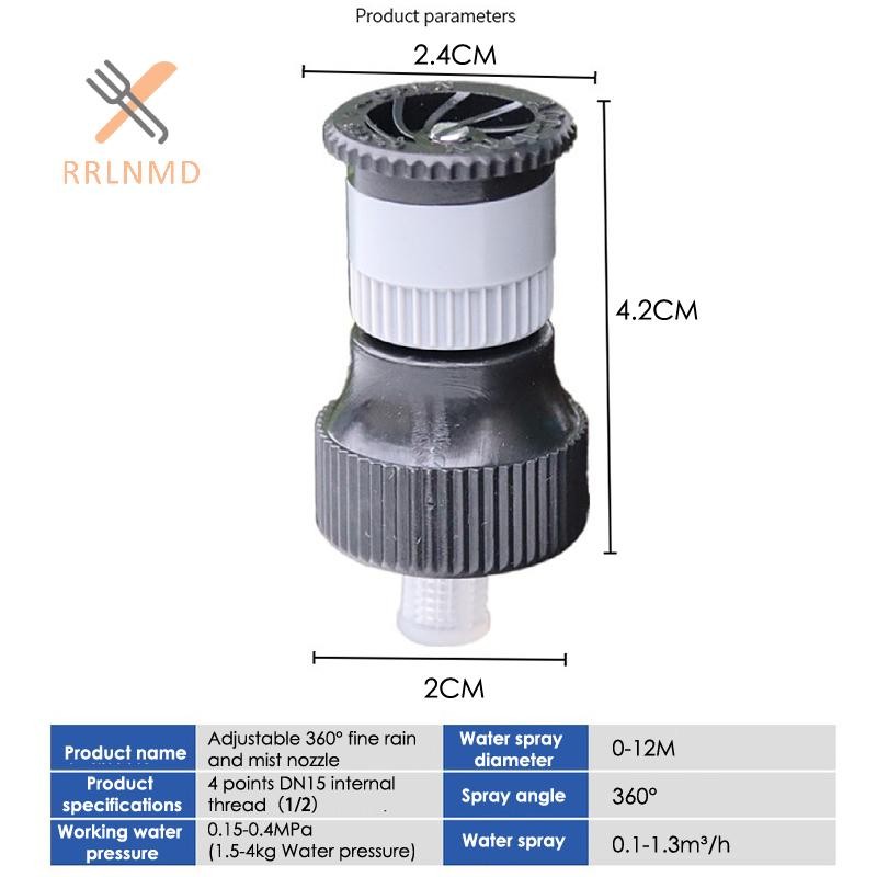 Rrlnmd > 360 có thể điều chỉnh° Vòi phun nước cho vòi tưới cỏ trong vườn Tưới nước tự động MỚI