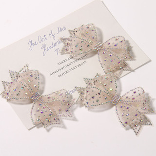Dây lưới đơn giản Rhinestone nơ phụ kiện trang sức diy tóc kẹp tóc phụ nữ lỗ Giày chất liệu hoa bán buôn