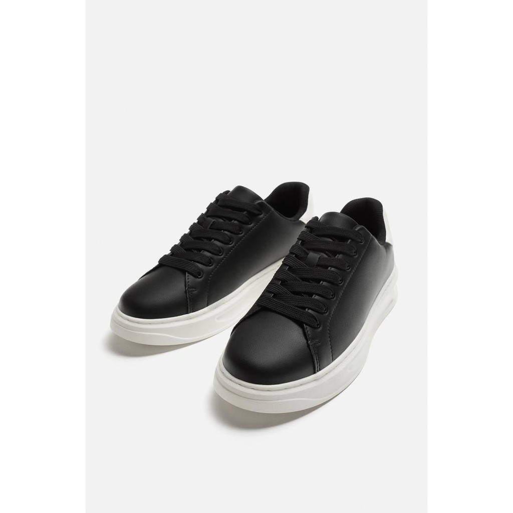 [Rẻ vô địch] Giày sneaker Zara chính hãng Black Platform - Dáng đế cao Đen