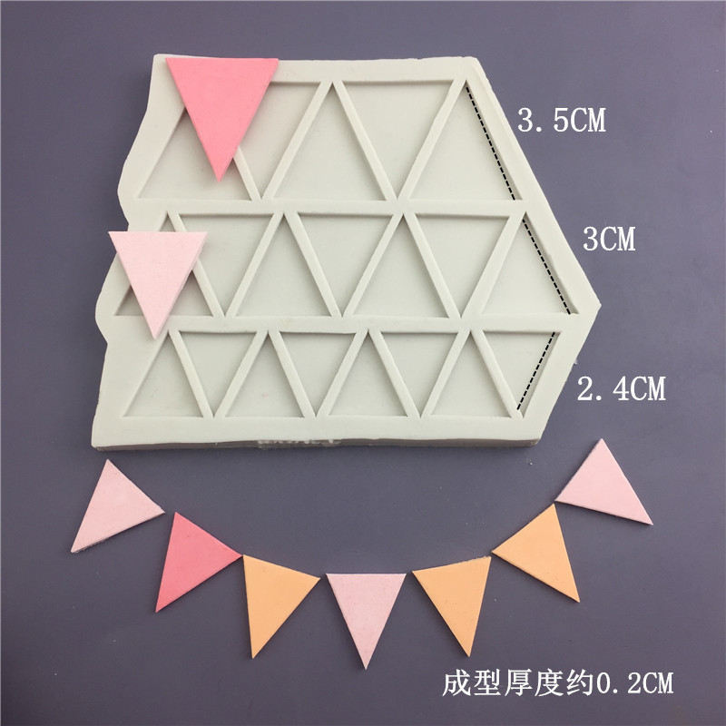 Khuôn silicon trang trí bánh, hình ngôi sao năm cánh/trái tim/tam giác, dùng cho sô cô la, fondant, DIY