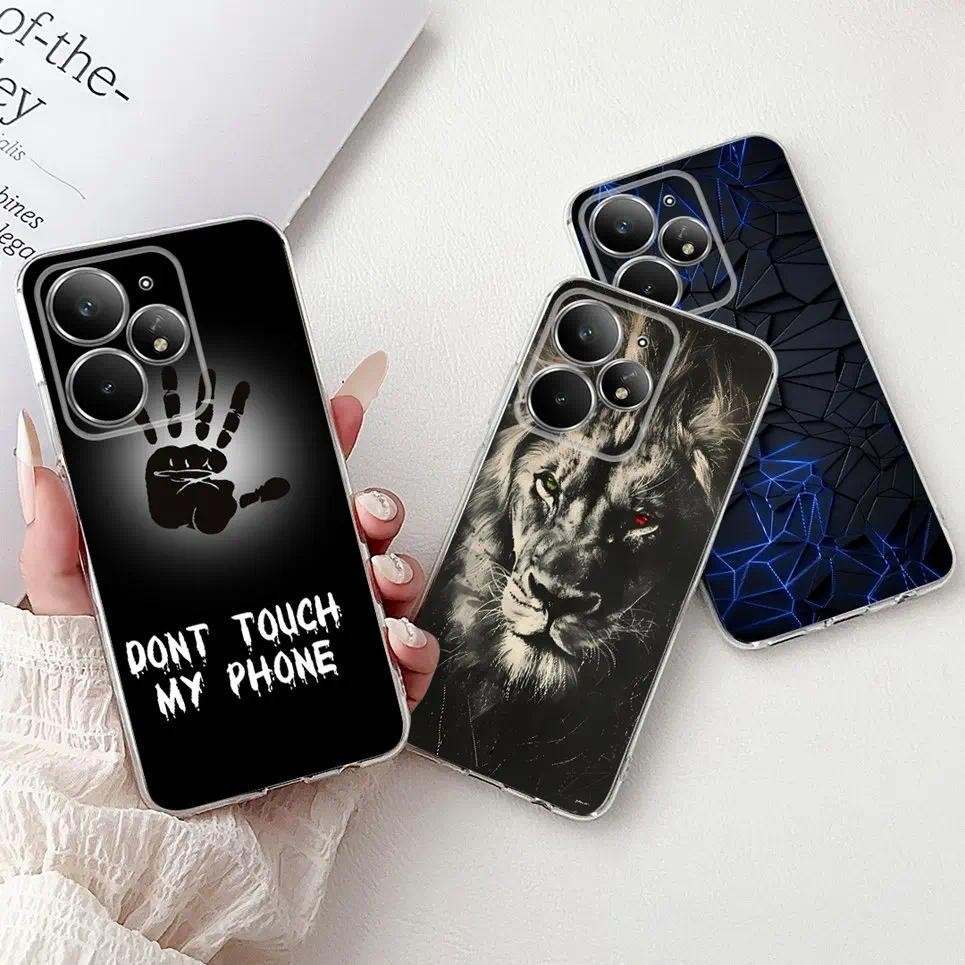 Vỏ họa tiết hoạt hình rồng sư tử hổ mát mẻ cho Realme Neo7 Turbo Neo 7 RMX5062 RMX5060 Ốp điện thoại silicon mềm trong suốt