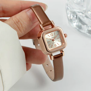 Đồng hồ nữ vuông Dây đeo đồng hồ thạch anh Đồng hồ nữ Mini Hàn Quốc Phong cách đơn giản và giản dị