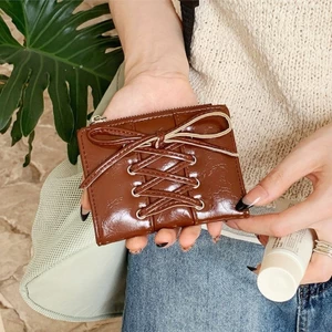Treeling Bifold Ví Đựng Thẻ Nơ Ví Đựng Tiền Xu Phong Cách Hàn Quốc Ví Đổi Ví