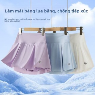 Váy xếp ly bằng lụa băng mát mẻ mùa hè cho bé gái-Váy thể thao Tennis chống chói