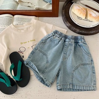 Trẻ Em Mùa Hè Quần Short Denim Bé Trai Hàn Quốc Quần Bé Trai Bé Rời Mỏng Năm Điểm Quần