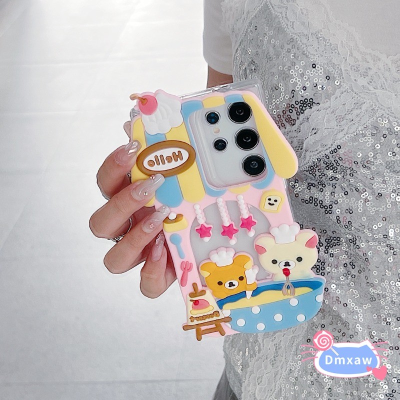 Ốp Điện Thoại Món Tráng Miệng Gấu Dễ Thương Cho Vivo V50 Lite V50E V40 V40E V30 V30E V29 V29E V27 V27E V25 V25E V23 Pro Lite 5G 4G Ốp Lưng Silicon Mềm Chống Sốc
