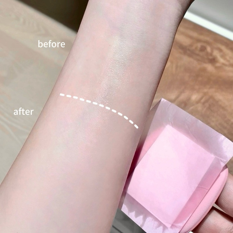 Bộ 100 Tờ Giấy Thấm Dầu, đi Kèm Với Gương + Puff Hộp Di động Set, Vệ Sinh Dầu Nhờn Thừa Trên Da Mặt