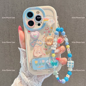 Ốp 3D iPhone 16 15 14 13 12 11 Pro Max 7 8 Plus XR XS MAX Chống Sốc Dây Đeo Họa Tiết Hoạt Hình Dễ Thương Cho VNPF02 15