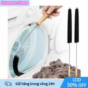 Bàn Chải Vệ Sinh Máy Giặt Dài Uốn Cong – Cán Gỗ Bền, Chải Ống Máy Sấy, Tản Nhiệt, Bụi Khó Tẩy