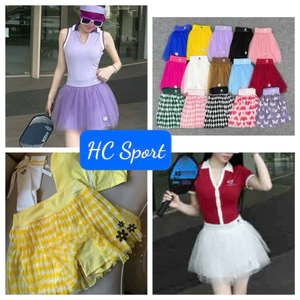 Chân Váy Phối Voan Lưới Có Quần Bảo Bộ, Váy Tennis, Pickleball, Hàng Quảng Châu Cao Cấp