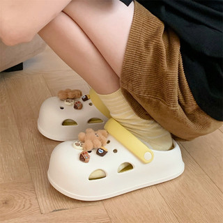 Xixitiao Thỏ Nâu Thời Trang Ngoài Trời Thường Ngày Độc Đáo Thoải Mái Mùa Hè Dép Nữ