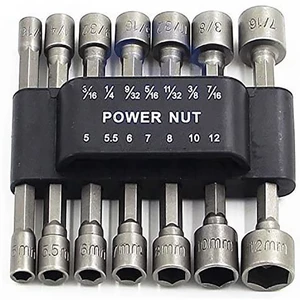 Bộ khẩu vặn ốc lục giác Bộ 14 đầu khẩu vặn ốc lục giác gắn máy khoan - đầu tuýp lục giác