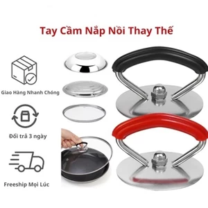 Tay Cầm Nắp Nồi Thay Thế Bằng Silicon Và Thép Không Gỉ Cho Vung Nồi Xoong Chảo, Núm Vung Chịu nhiệt, Chống Bỏng