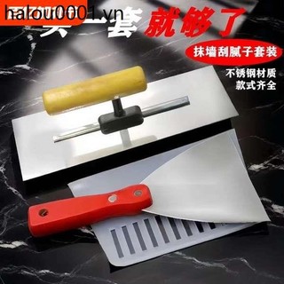 Thép không gỉ Trowel Scraper Putty Tool Trowel Putty Knife Ash Knife Mason Xi măng Bộ sưu tập Cạp Thìa Tro Dao