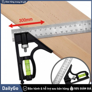 Thước Ke Góc Vuông 30cm Có Cân Thủy – Dụng Cụ Đo Góc Đa Năng Cho Thợ Mộc, Cơ Khí