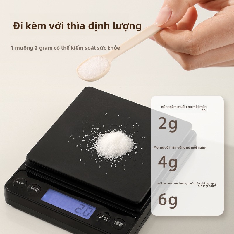 Hũ đựng gia vị thủy tinh cao cấp chống ẩm kèm muỗng - Hộp đựng gia vị nhà bếp tiện dụng, kín khí, bảo quản tốt