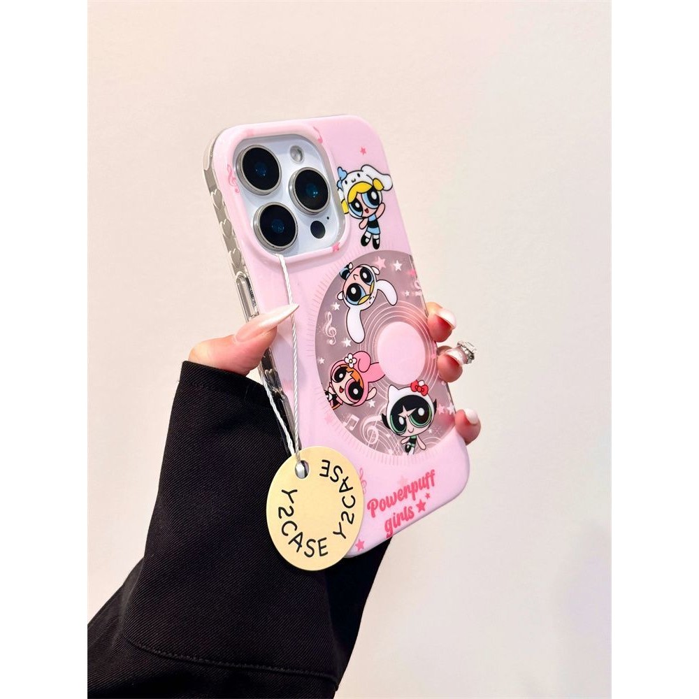 【✨Spot】[Vỏ điện thoại + vòng tay Powerpuff Girls] Apple 16promax / iPhone15pro / 14plus, chống sốc