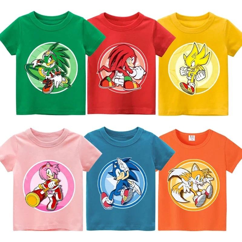 Hoạt Hình Sonic Shadow Amy Knuckles Đuôi Trẻ Em Áo Thun Anime In Hình Bé Trai Bé Gái Sinh Nhật Đồ Họa Hàng Đầu