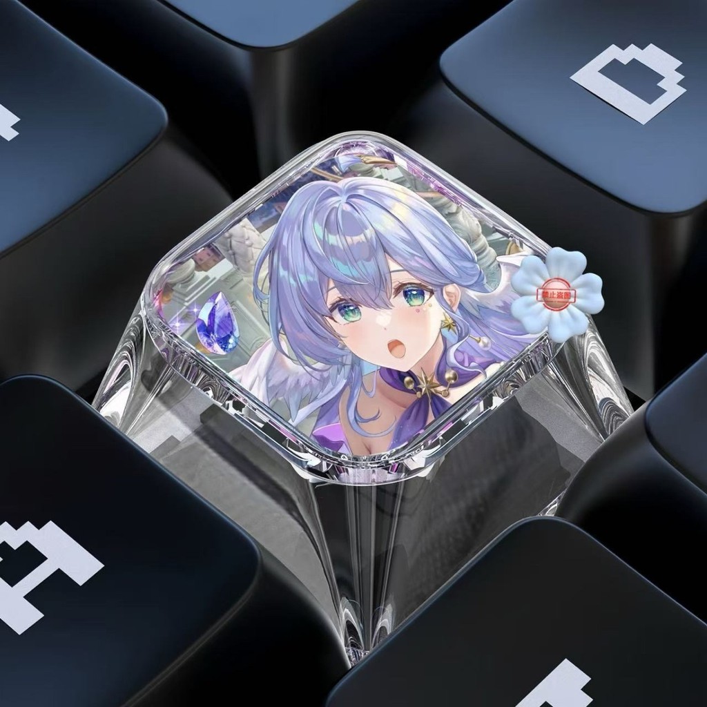 Honkai: Star Rail / Robin / Chankai Keycap Bàn phím cơ sáng tạo trục chéo tùy chỉnh dễ thương 1U Keycap Epoxy trong suốt / flfi