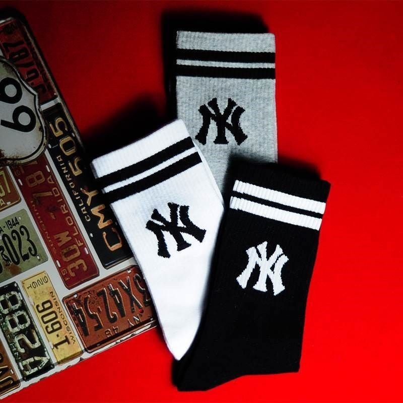 Tất thể thao cotton nguyên chất style NY, phù hợp cho yoga, thấm mồ hôi và thoáng khí, có thể cá nhân hóa và nhuộm màu