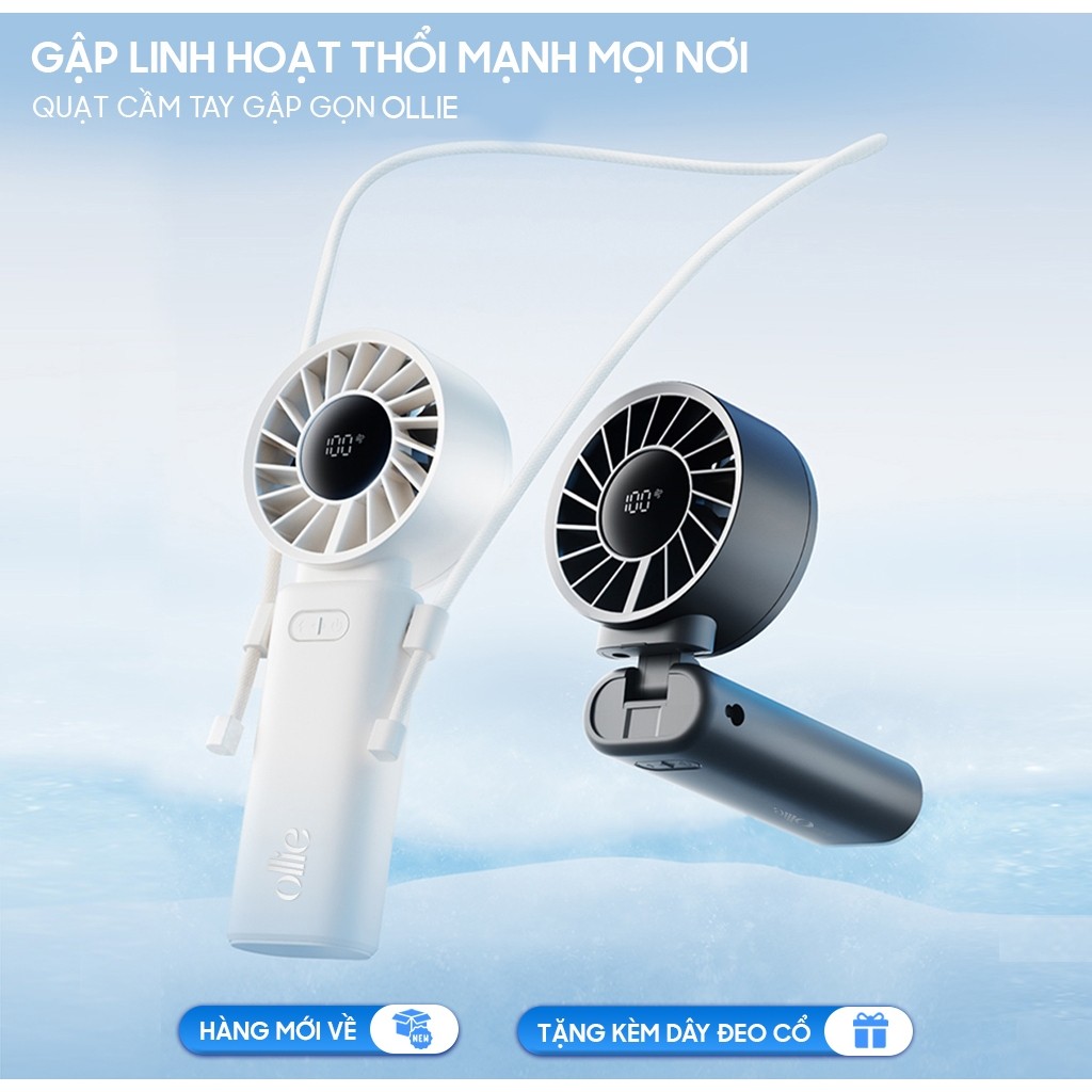 Quạt Mini cầm tay gấp gọn OLLIE FAN-ENGINE Z | Hàng Chính Hãng