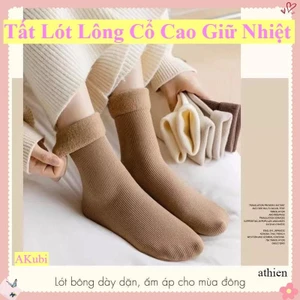 Set 10 Đôi Tất Cổ Cao Lót Lông Giữ Nhiệt Tốt Cotton Mềm Mịn Lót Bông Dày Dặn Ấm Áp Cho Mùa Đông