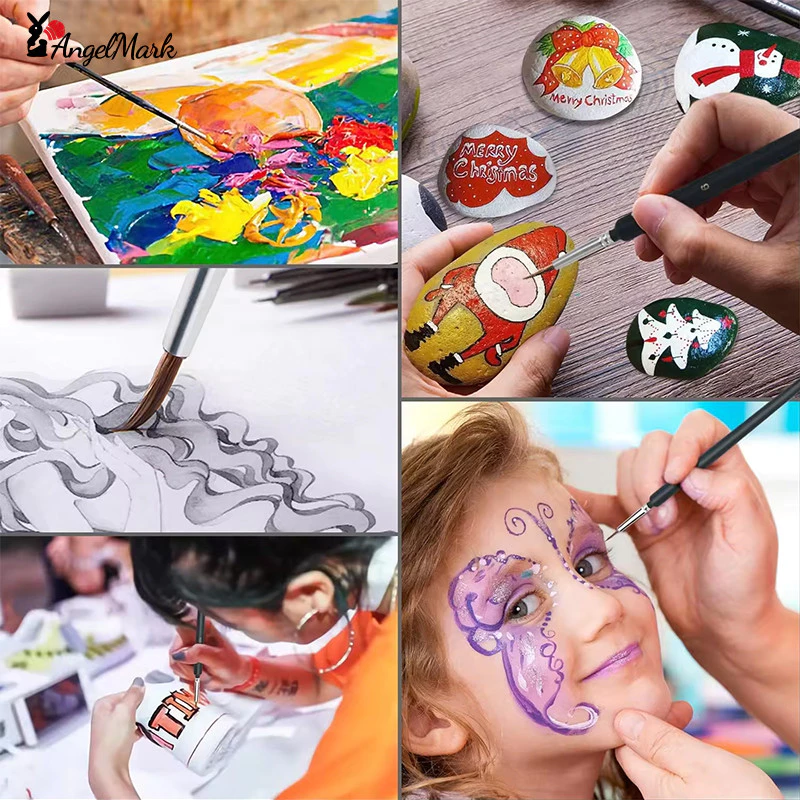 Sói Tóc Móc Dòng Bút Sơn Mỹ Bút Nghệ Sĩ Bàn Chải Tay Gouache Acrylic Vẽ Móng Tay Lông sói 1Pc Angel