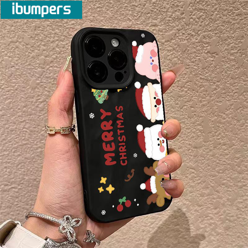 ibumpers Ốp Lưng iPhone Xinh Cute Giáng Sinh Ốp Điện Thoại Dày Dặn Silicon Mềm Chống Sốc Chống Bẩn Cho Iphone 16 15 14 12 13 11 Pro Max IP 7 8 Plus X XS XR