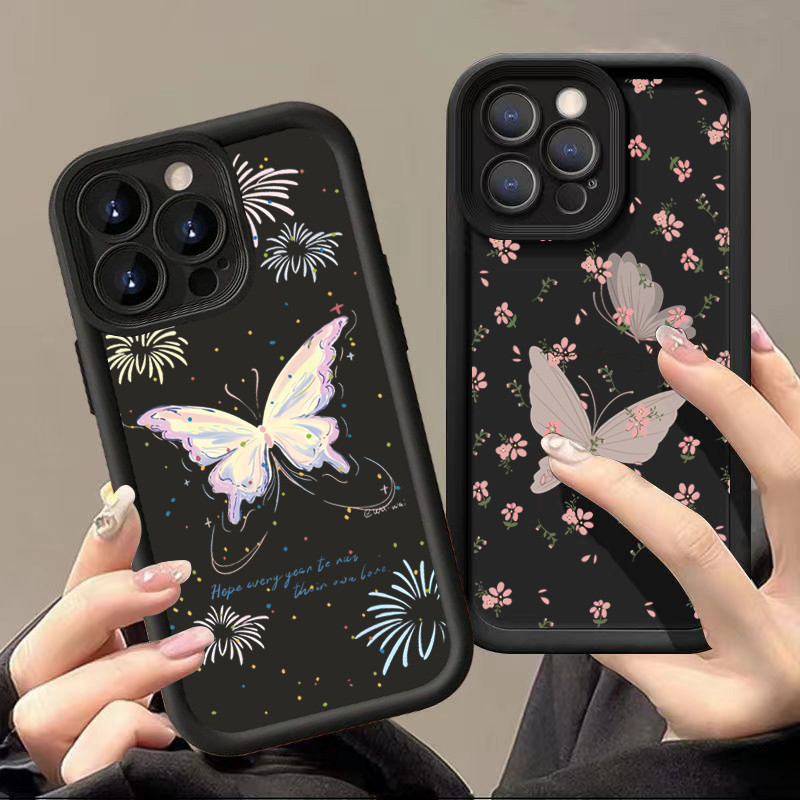 Ốp Lưng Cho Xiaomi Redmi 14C 13 12 12C 4G 13C Redmi Note 14 13 11 12 Pro Plus 5G 12S 11S 10S 10 Pro Lãng Mạn Bướm Retro Tag Dreamy Flower Soft Silicone Matte Cover