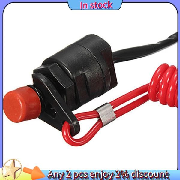 Còn hàng-Boat Motor Công tắc dừng bắn khẩn cấp cho Yamaha / Tohatsu Outboard Stop Kill Switch Cut Off Switch với dây buộc dây buộc an toàn