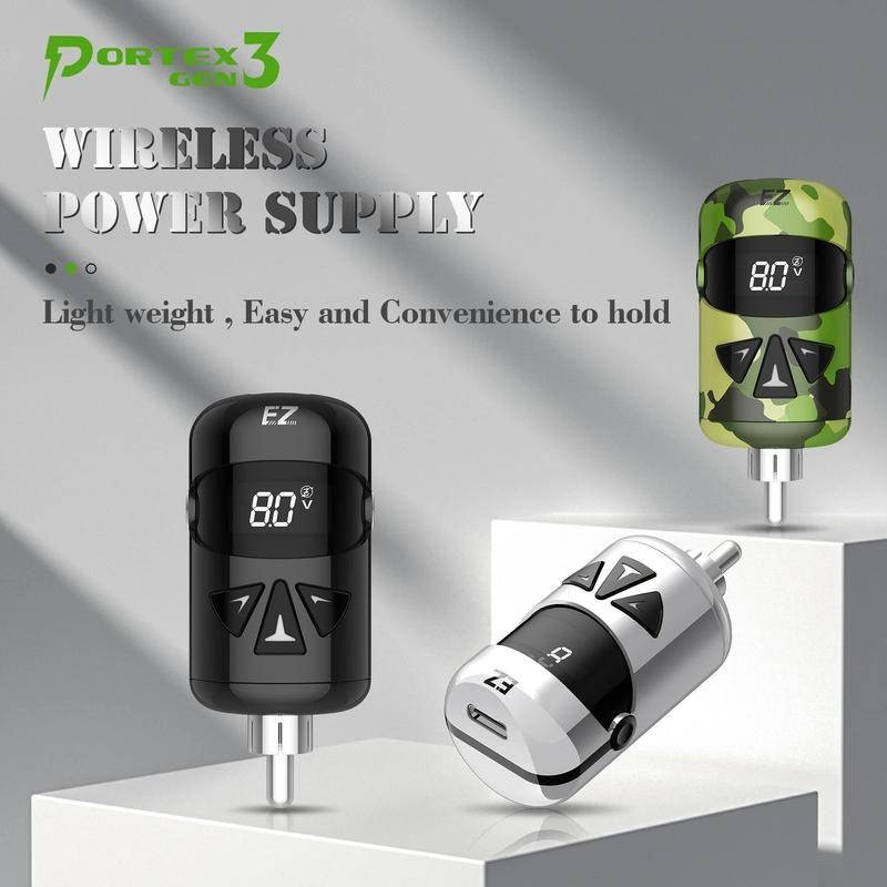 Ez Portex Gen 3 Máy Xăm Hình Xăm Không Dây Nguồn Pin 1100mAh Đầu Nối RCA Cho Súng Xăm Cung Cấp Điện