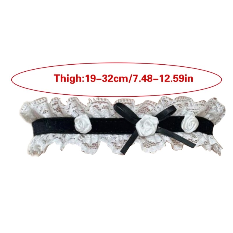 Da Cosplay Đùi Đậm Garter Chân Garter Có Nơ Hoa Hồng Cho Biểu Diễn Cung Đa Năng Hoa Hồng Đùi Garter Cho Cosplay