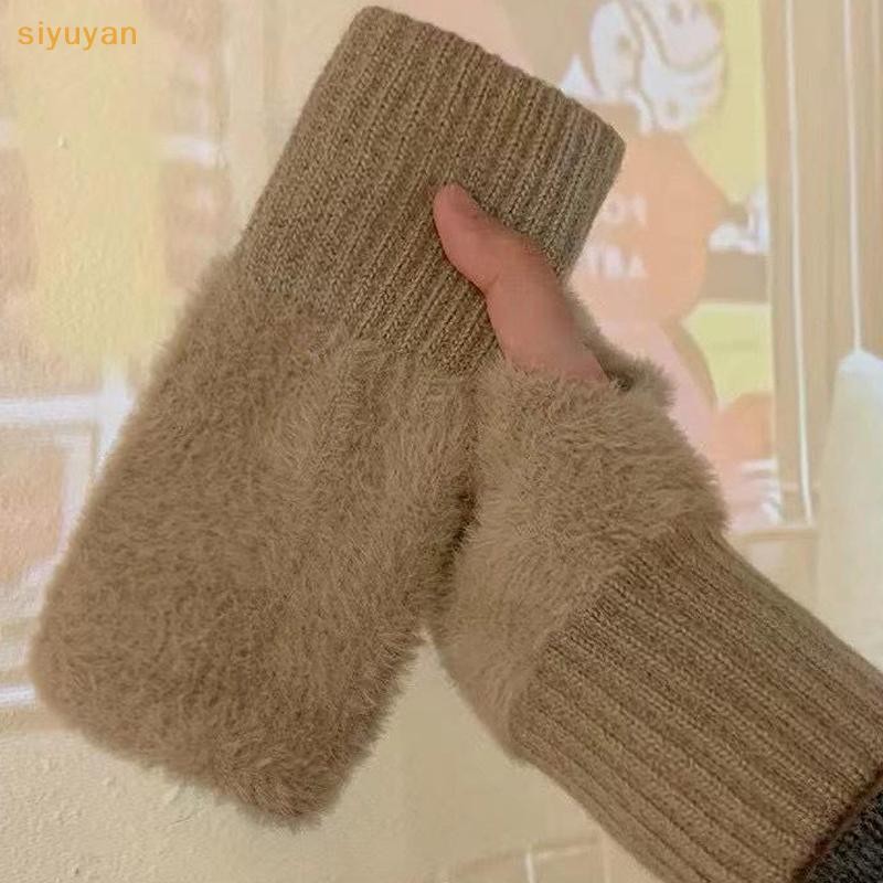 Siyuyan Thời Trang Chống Gió Ấm Áp Đi Xe Đạp Nửa Cánh Găng Tay Màn Hình Cảm Ứng Dành Cho Nữ VN