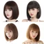DARON Bob Tóc Giả Thẳng Có Nổ, Tóc Nối Dài Nhiệt Độ Cao Ngắn Đen Nâu Tóc Giả, Fasion Tổng Hợp Thoáng Khí Giả Nữ Bob Tóc Giả Giả Giả Giả Giả Giả Giả Giả