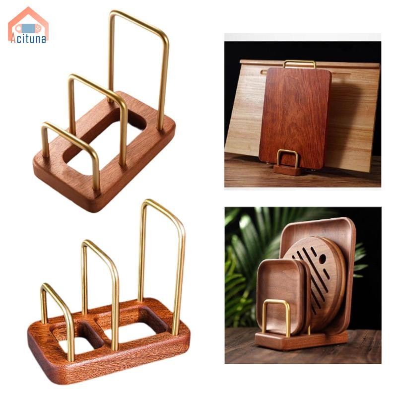 Giá đỡ thớt, Giá đỡ bằng gỗ và kim loại cho nồi và nắp chảo, cắt