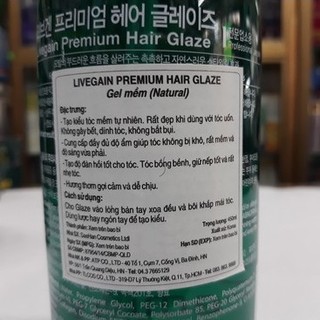 Gel tạo kiểu Livegain Hair Glaze, Super Hold 450ml [ TN ]