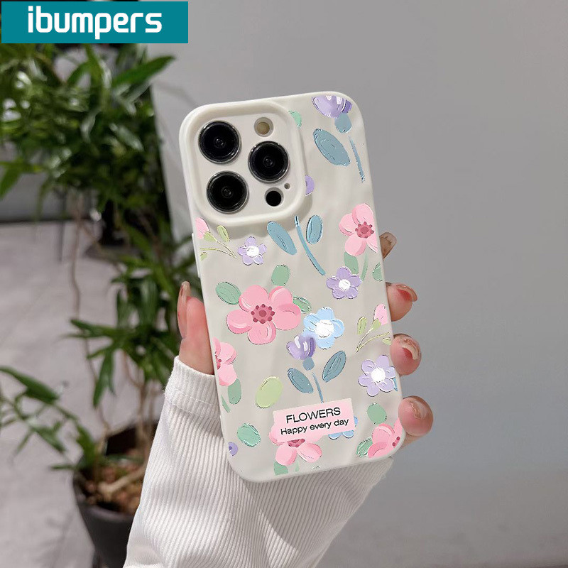 ibumpers Ốp Lưng iPhone Xinh Hàn Quốc Hoa In Hình Ốp Điện Thoại Silicon Mềm Chống Sốc Chống Bẩn Cho Iphone 16 15 14 12 13 11 Pro Max IP 7 8 Plus X XS XR