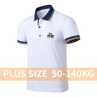[Plus Size] 9XL 8XL Nam Tay Ngắn Thêu Áo Sơ Mi Polo Công Sở Golf Oversize