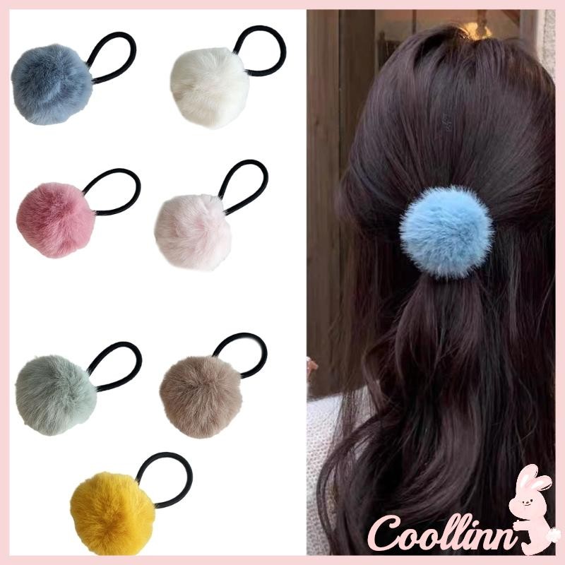 Coo 2 Chiếc Dễ Thương Pompoms Dây Buộc Tóc Cho Nữ Đuôi Ngựa Giá Đỡ Dễ Thương Scrunchies Nhiều Màu Sắc Lông Tóc Dây Buộc Tóc