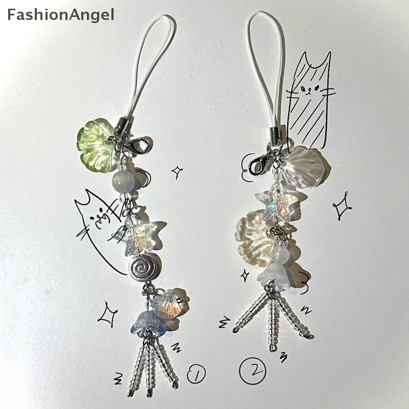 Fashionangel Điện thoại dễ thương Dây đeo quyến rũ Mùa hè Phong cách đại dương Thạch biển Mặt dây chuyền cá Dây đeo chìa khóa Cô gái Phụ nữ Túi móc khóa Keycord VN