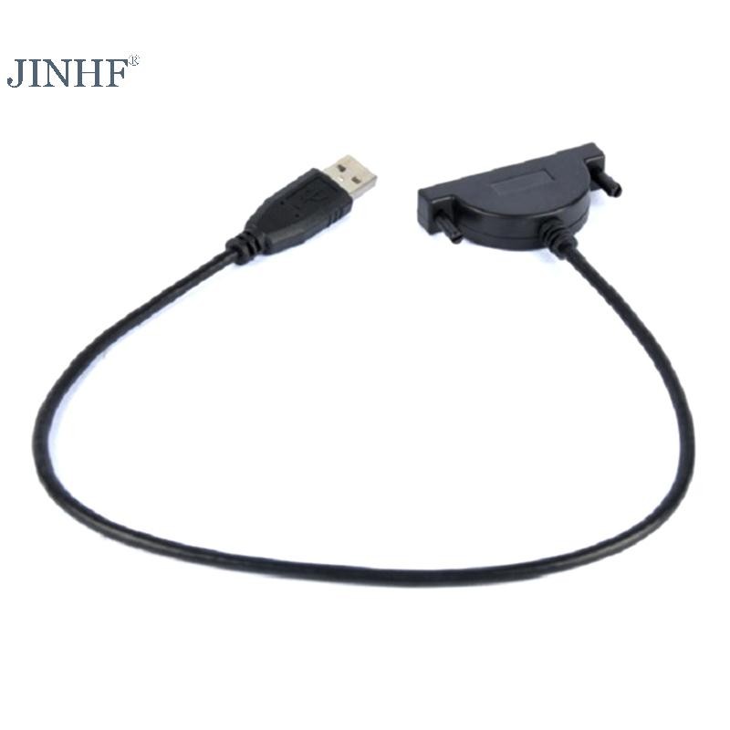 JINHF Hot 1 Cái USB 2.0 Sang Sata II 7 + 6 13Pin Adapter Cho Notebook CD / DVD ROM Slimline Drive Chuyển Đổi Cáp Vít Phong Cách ổn định HOT