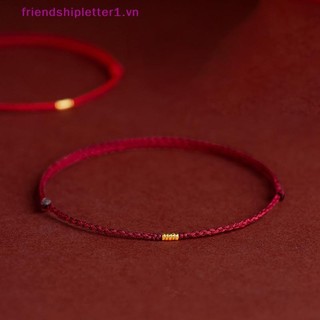 {Fh Fashion} Hạt màu vàng thủ công thời trang Dây đỏ Vòng tay may mắn có thể điều chỉnh Vòng tay quyến rũ dành cho nữ Quà tặng dành cho nam giới.