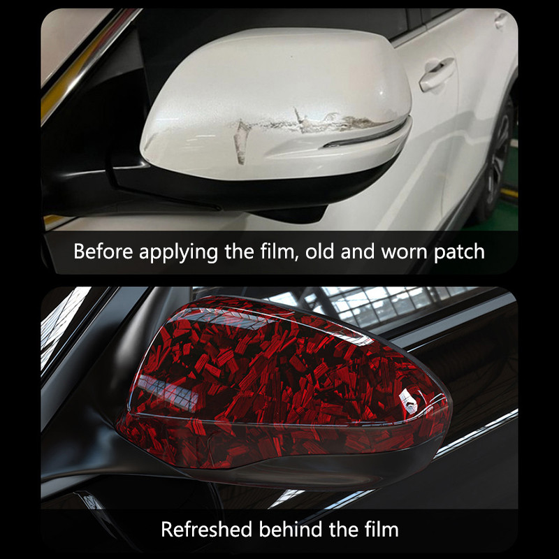Seametal Xe Ô Tô Sợi Carbon Bảo Vệ Phim PET Bóng Rèn Bọc Miếng Dán Tự Dính Xe Máy Xe Máy Decal Bọc