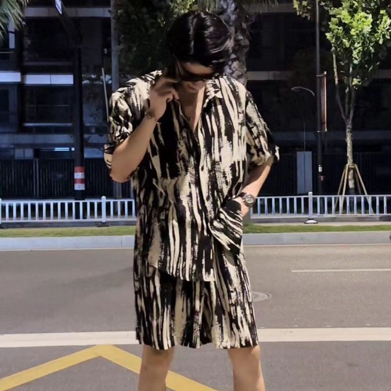 Bộ Đồ Đi Biển Nam Mùa Hè Thường Ngày Sanya Du Lịch Mặc Quần Áo Đi Biển Kỳ Nghỉ Quần Áo Nam Size Lớn Áo Sơ Mi Hoa Tay Ngắn