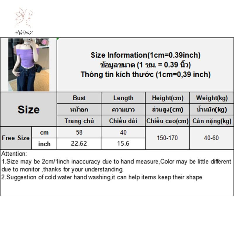 Áo thun ngắn tay lệch vai HNKMP dành cho nữ màu trơn Áo thun gợi cảm phù hợp.