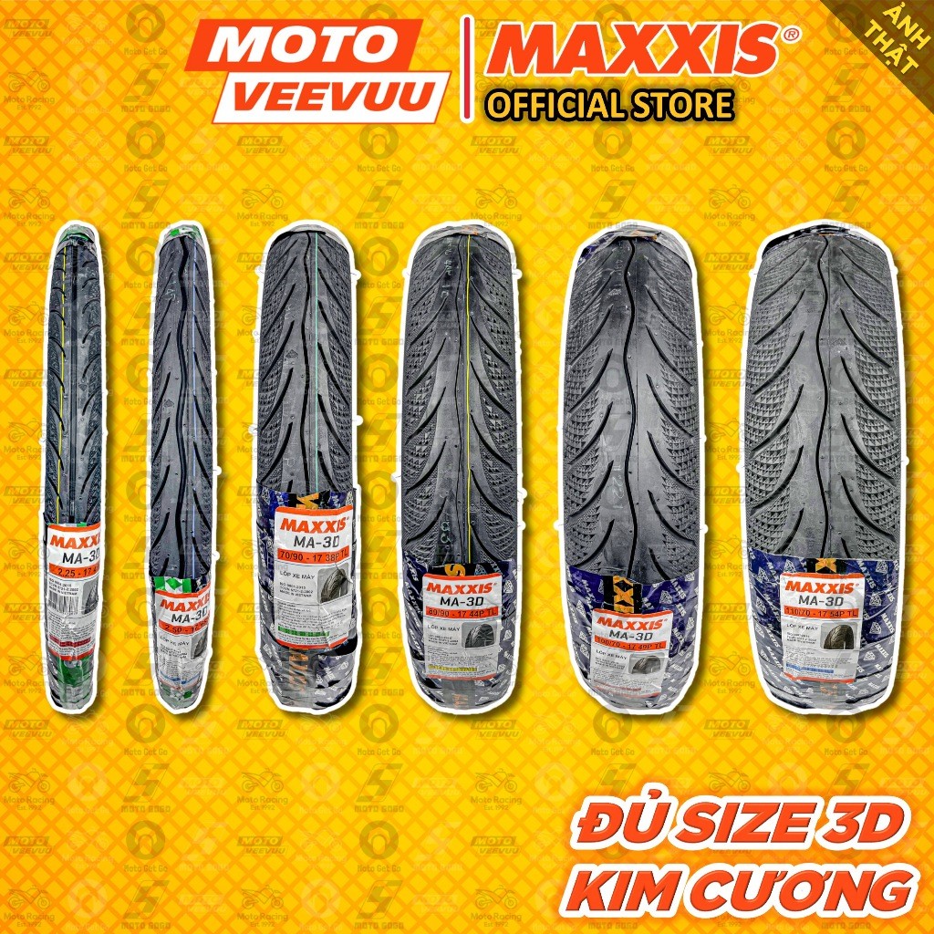 [MTVV] Vỏ lốp xe máy MAXXIS đủ size kim cương 3D Diamond 70 80 90 100 ...